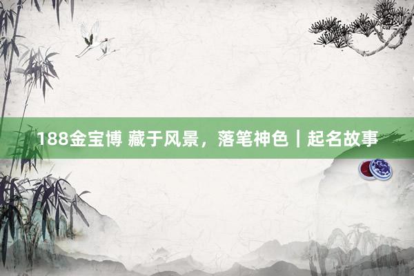 188金宝博 藏于风景，落笔神色｜起名故事