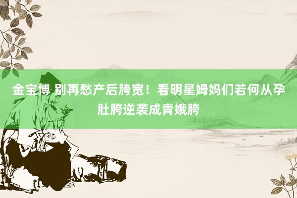 金宝博 别再愁产后胯宽！看明星姆妈们若何从孕肚胯逆袭成青娥胯