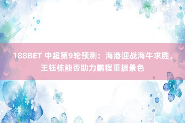 188BET 中超第9轮预测：海港迎战海牛求胜，王钰栋能否助力鹏程重振景色